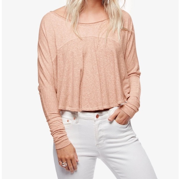 Free People Women's New Cloud Nine Drapey Boxy Color block Style Top Sz XS - Picture 2 of 6